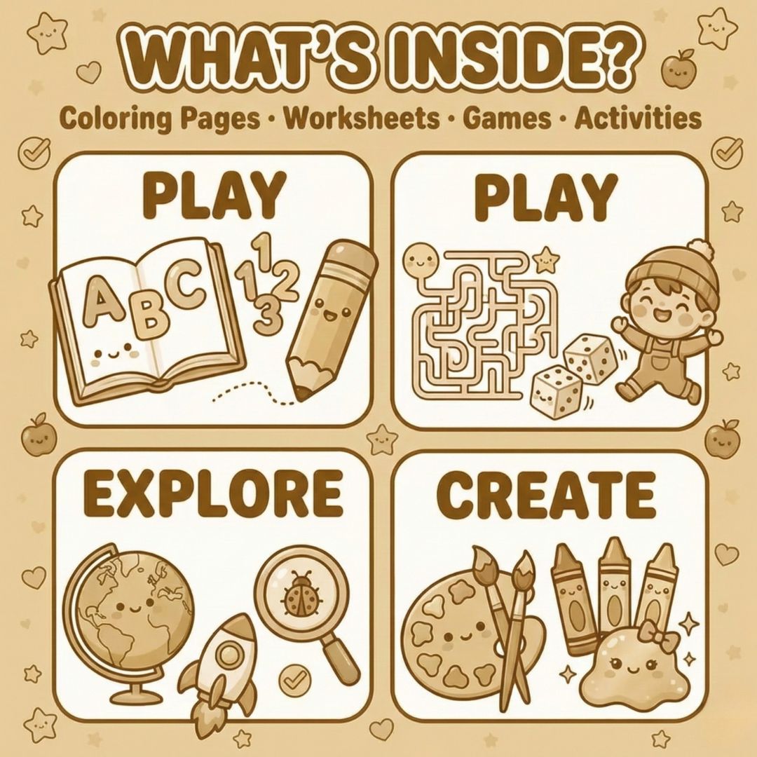 Kids Learning Bundle 99500+ Coloring Pages Worksheets Activities PLR MRR Rights Digital Download Printables - Image 5